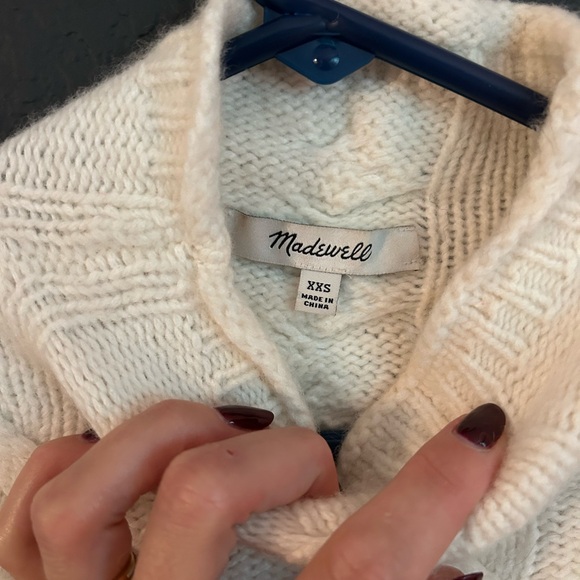Madewell Cream Cable Knit Turtleneck Sweater - Picture 3 of 3